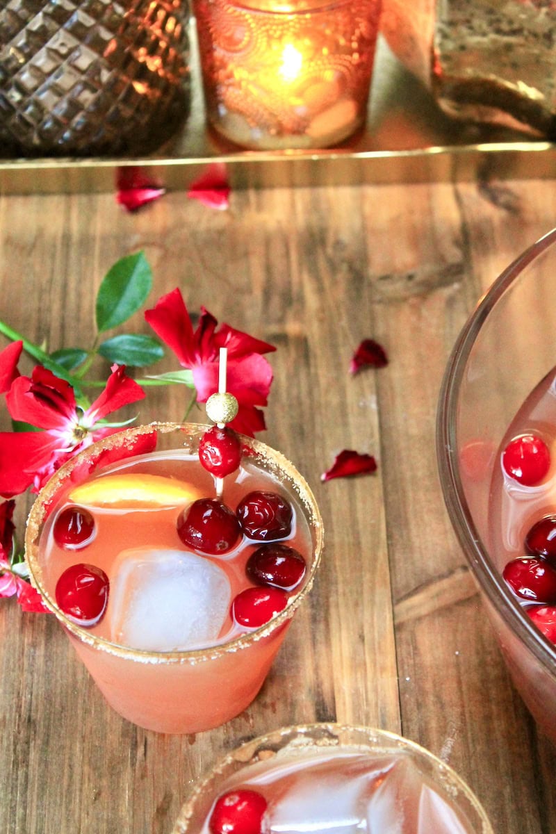 a fruity cranberry orange apple cider ginger ale new years eve punch recipe