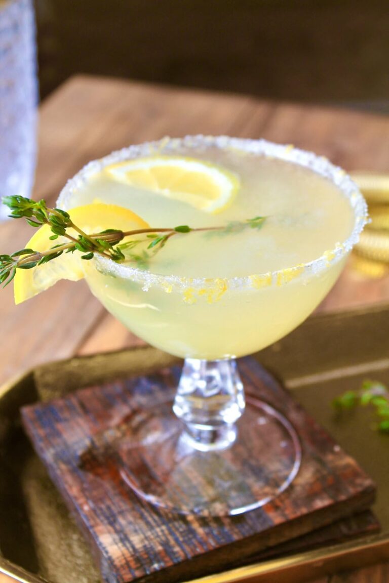 lemon drop martini vodka cocktail with champagne