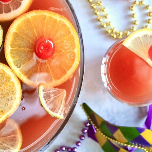 Tropical Party Mardi Gras Punch with Dark Rum
