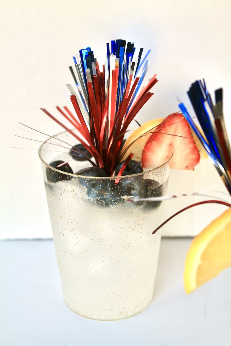 summer  vodka cocktail with fresh berries