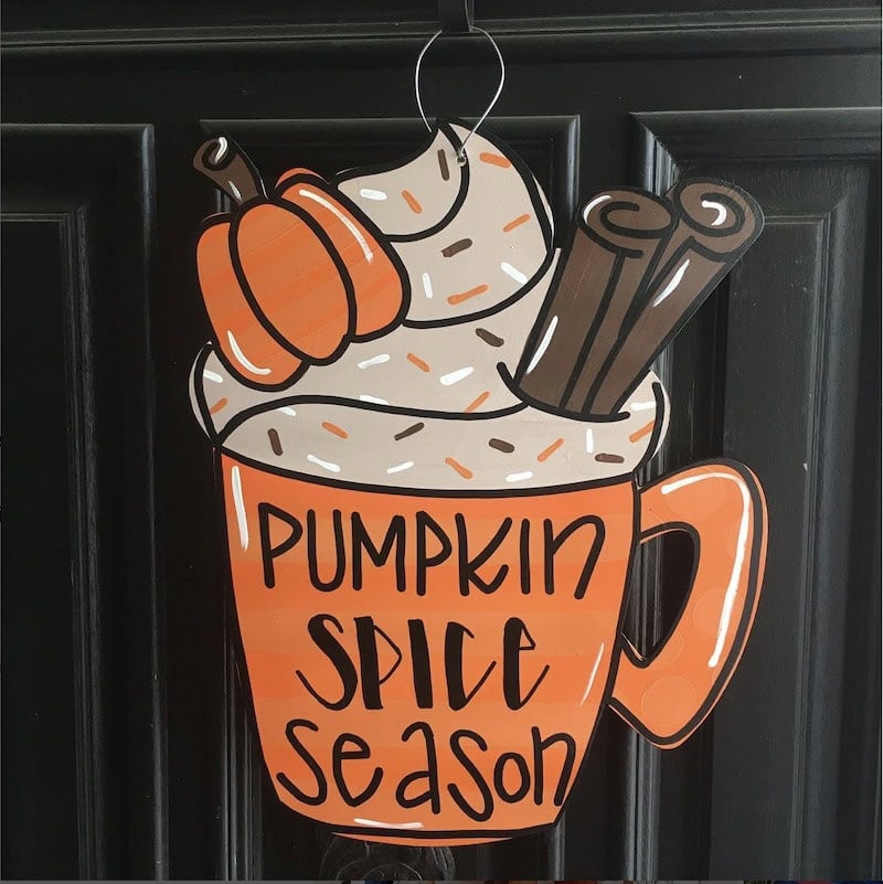pumpkin spice front door sign