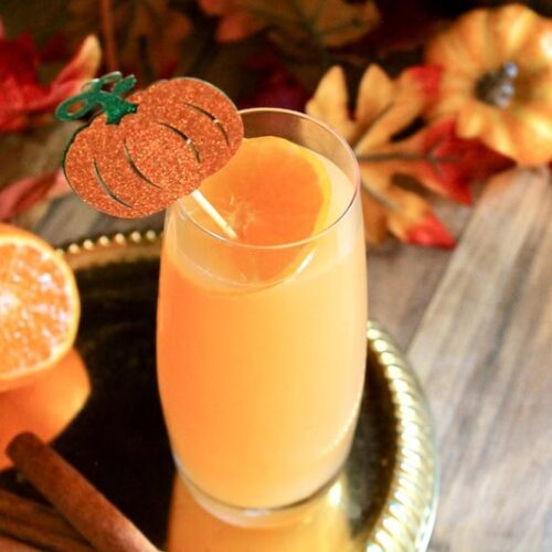 Festive Autumn Harvest Fall Mimosa with Pumpkin Spice