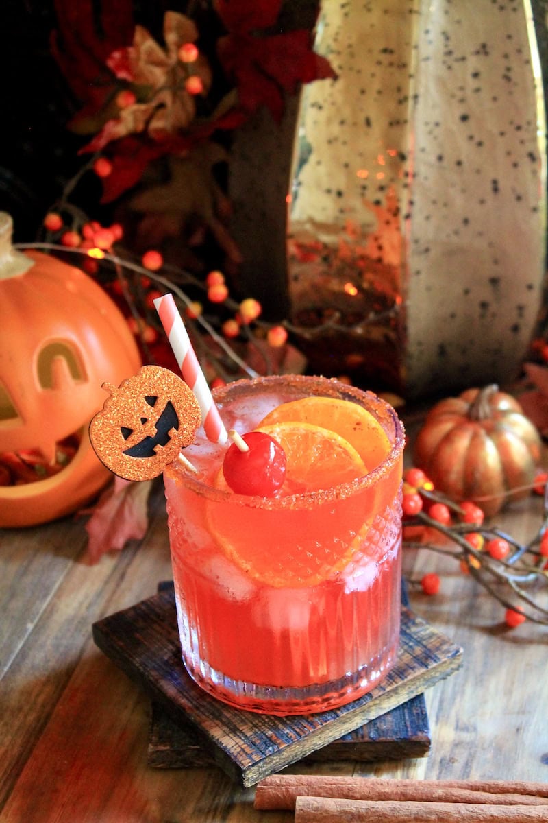 red jack o lantern halloween party drink