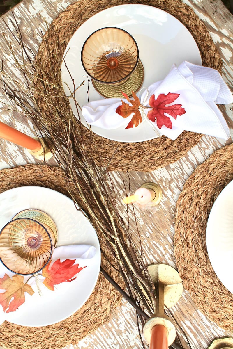 easy rustic natural thanksgiving table decorations