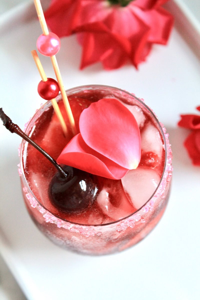 easy valentines day drinks with cherry
