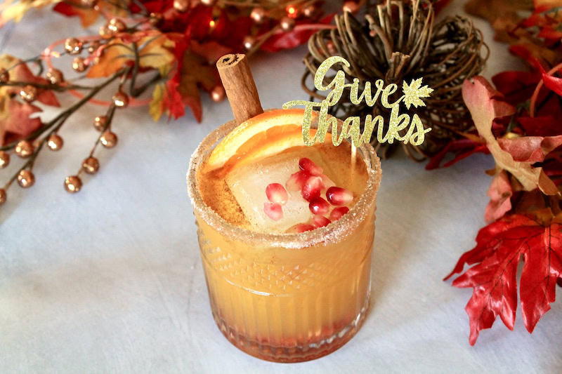 festive apple cider margarita for thanksgiving