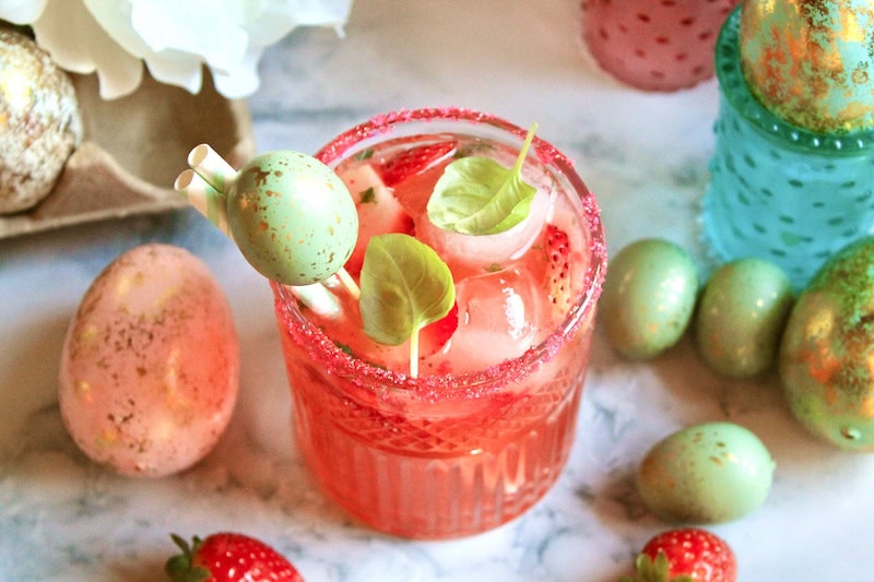strawberry basil easter margarita