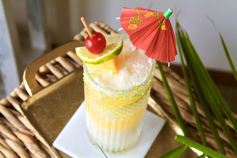 creamy pineapple coconut tequila cocktail