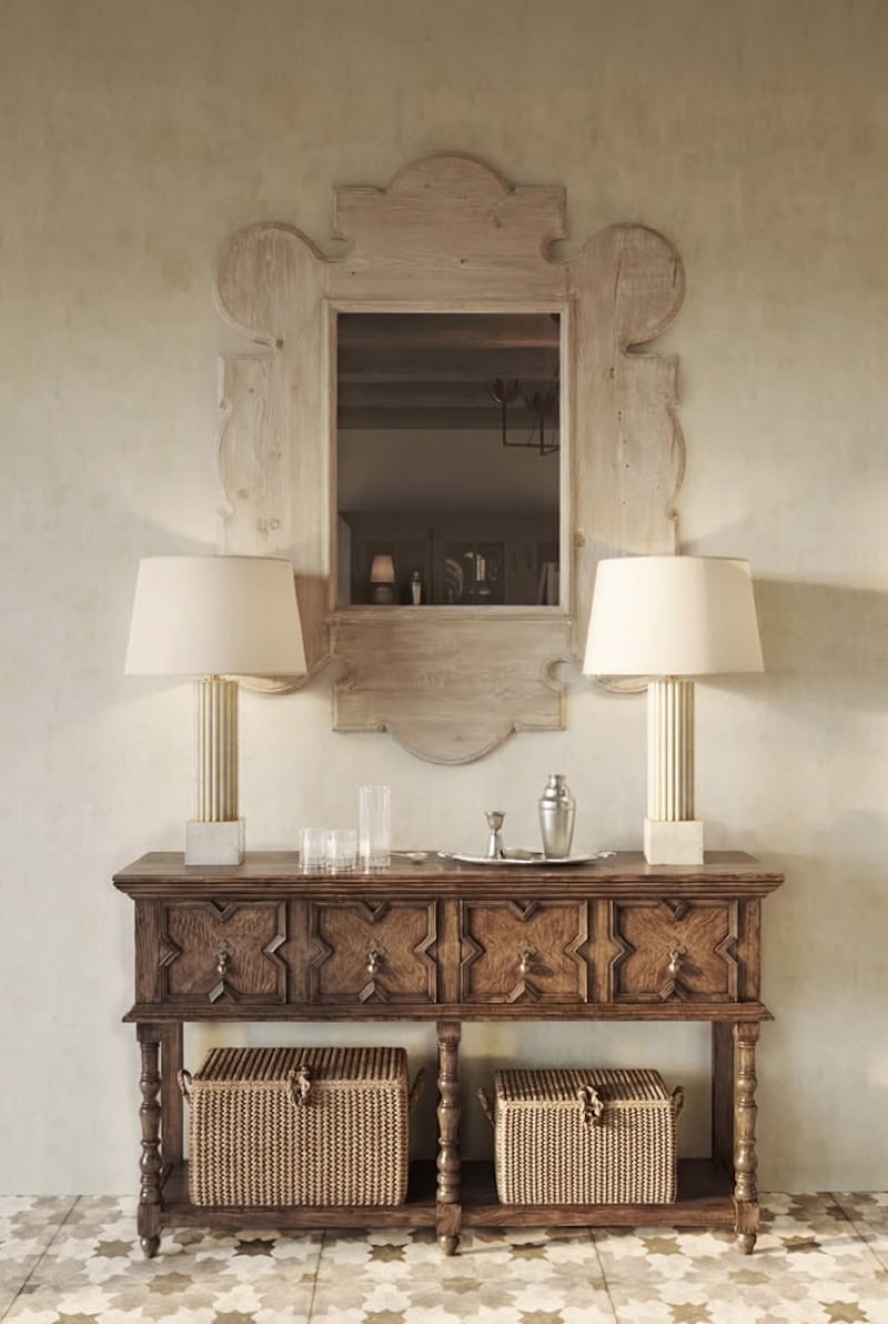 wooden accents decor for castle interior