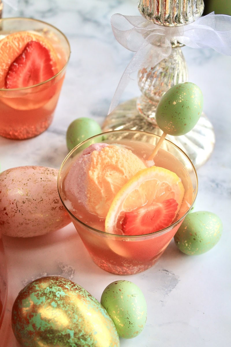 festive easter punch with sherbet