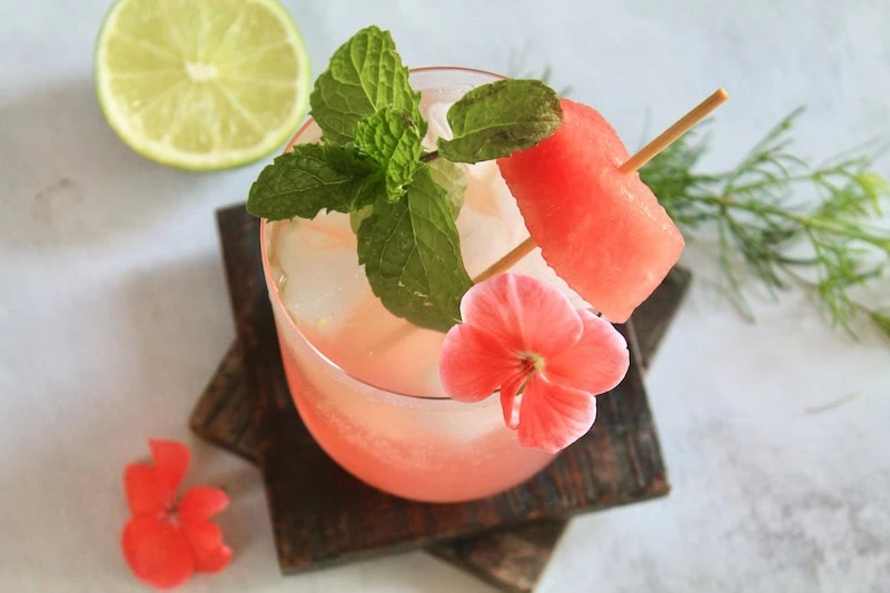easy rum cocktail with watermelon