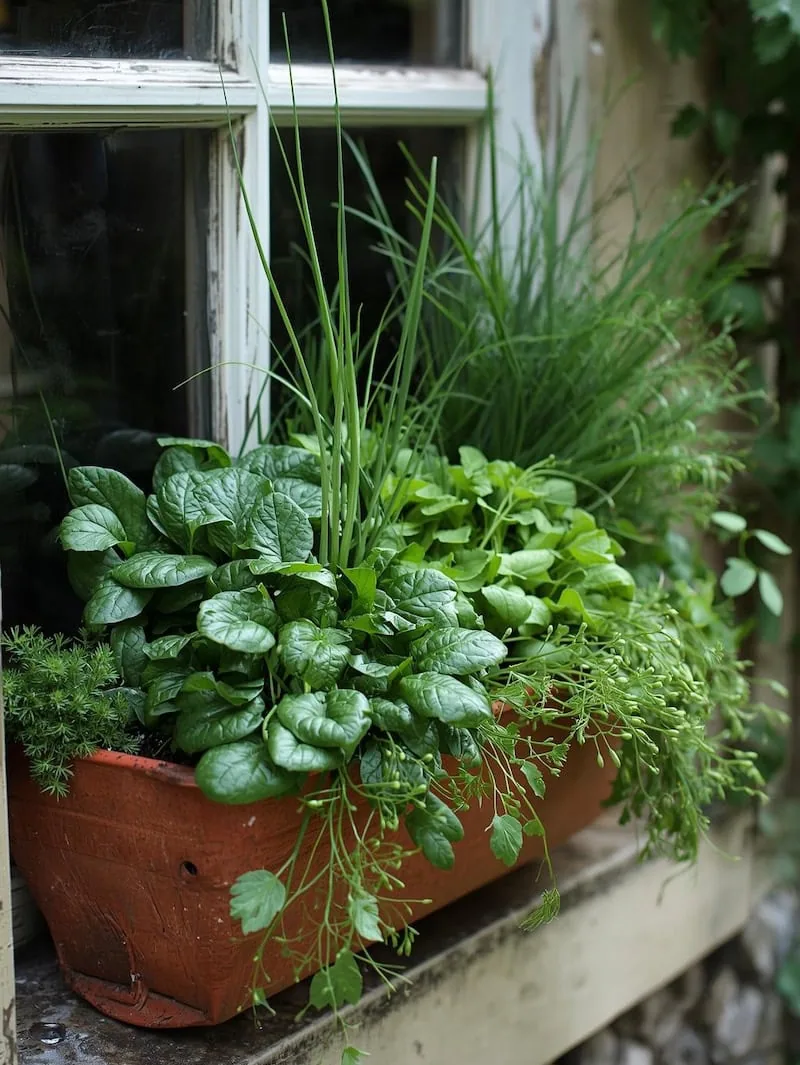 edible plants for flower box planter