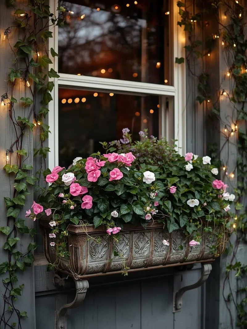 shade window box plants