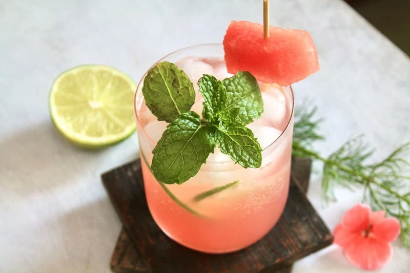 watermelon summer drinks with fresh watermelon